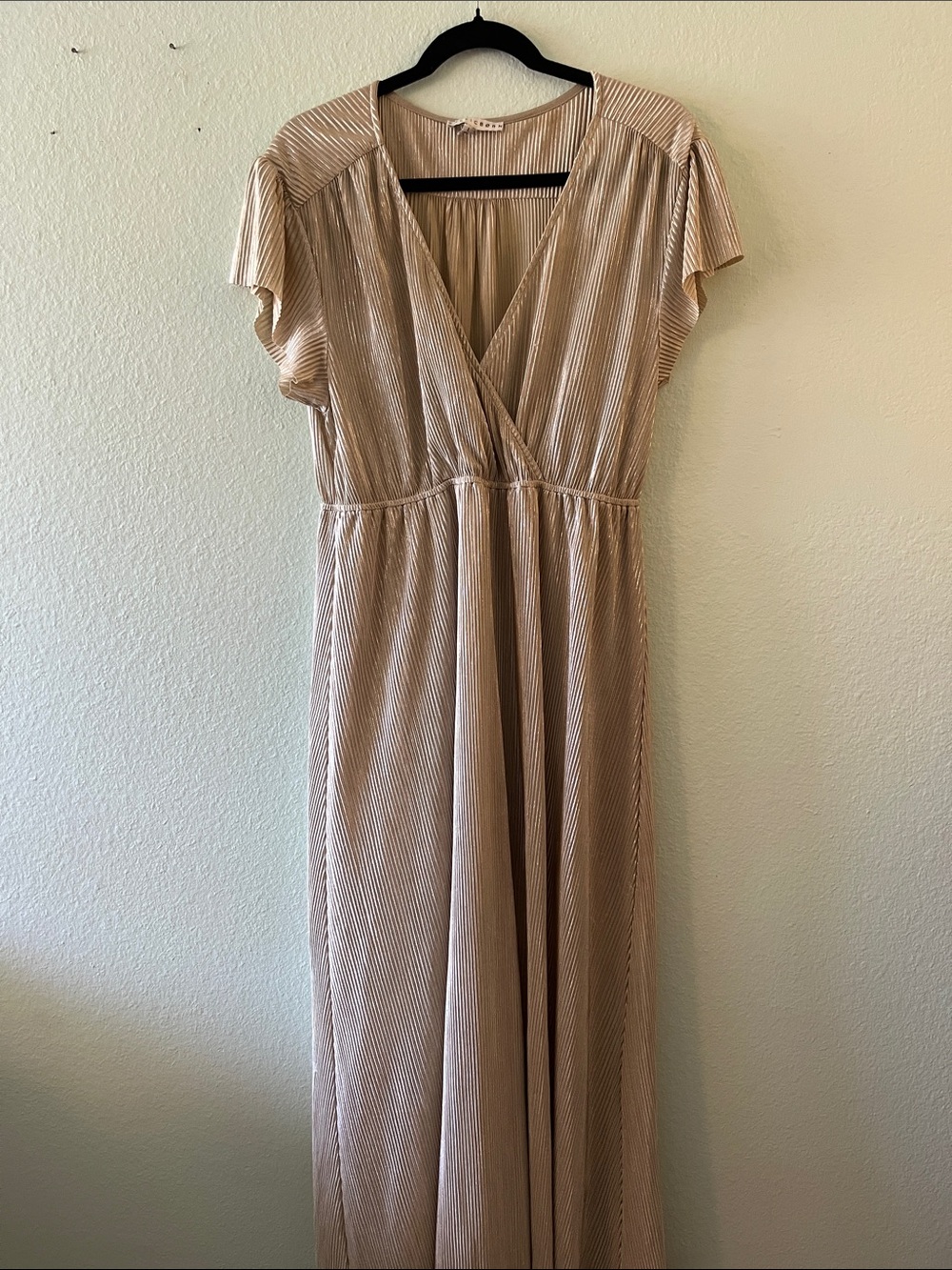 Baltic Born Athena Ribbed Maxi Dress — Shimmery Champagne - Picture 3 of 5